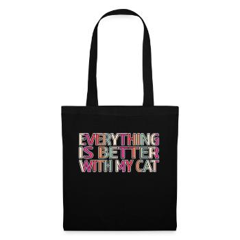 present animal lover funny quote anti bow tie - Stoffbeutel - Schwarz - Vorne