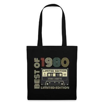 Millésime 1980 - cadeau d’anniversaire rétro 1980 - Sac en tissu - noir - Devant