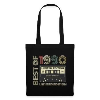 Vintage 1990 - 1990's Retro Birthday Gift - Tote Bag - black - Front
