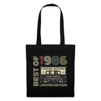 Millésime 1986 - cadeau d’anniversaire rétro 1986 - Sac en tissu - noir - Devant