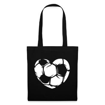 Fußball Liebe Herz Symbol Illustration Mannschaft - Stoffbeutel - Schwarz - Vorne