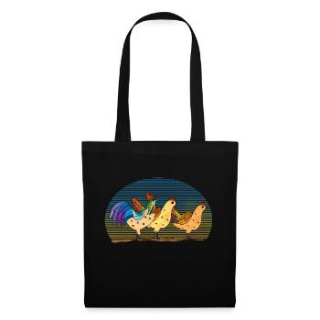 Rooster and hens - Tote Bag - black - Front