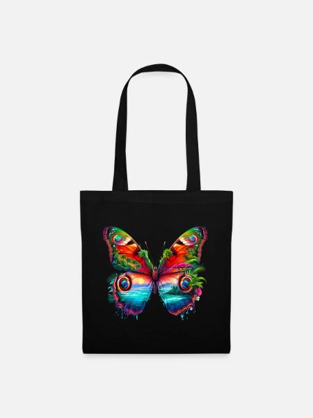 Schmetterling - Stoffbeutel - Schwarz