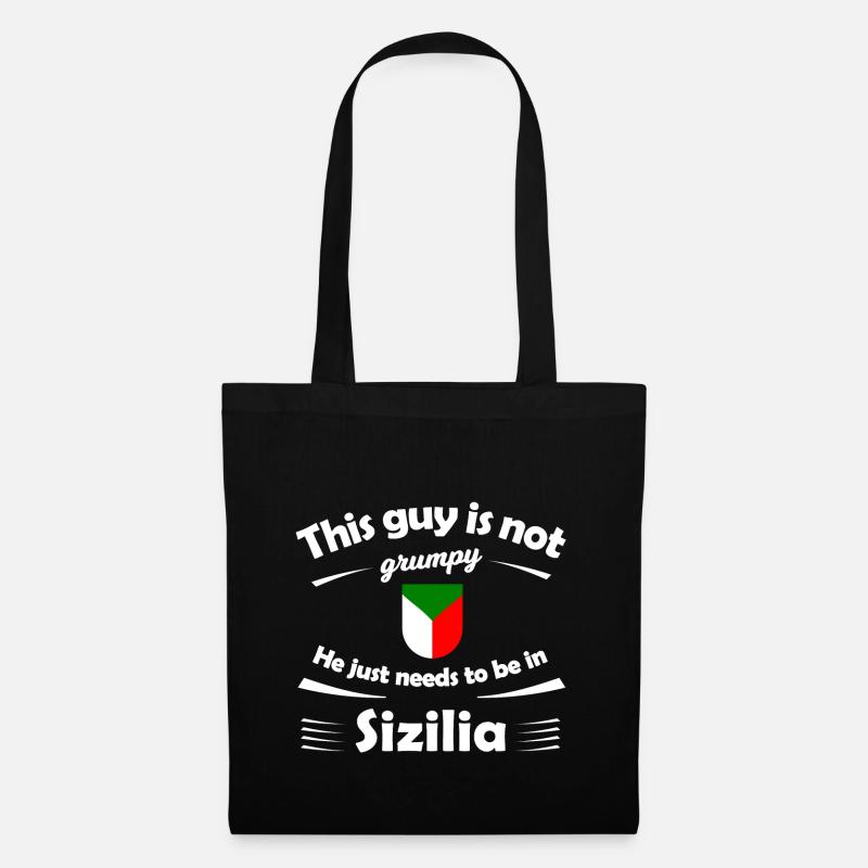 La nostalgie de la Sicile - Sac en tissu - noir