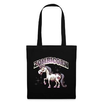 Zombiecorn Zombie Einhorn - Stoffbeutel - Schwarz - Vorne