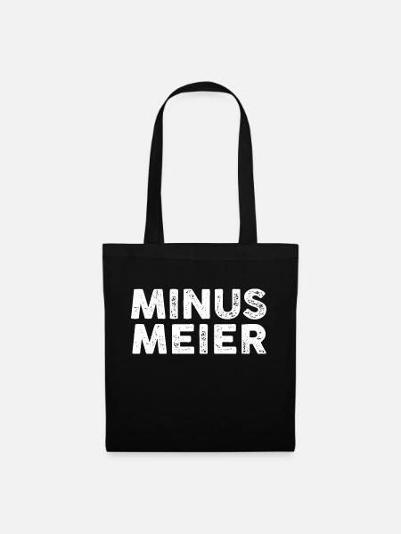 Minus Meier Logo white - Stoffbeutel - Schwarz