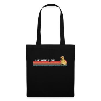 Ne vous inquiétez pas, soyez Capy - Capybara rétro vintage - Sac en tissu - noir - Devant