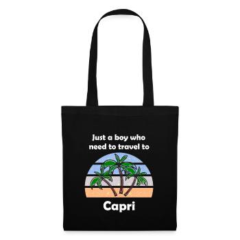 Urlaub auf Capri in Italien - Stoffbeutel - Schwarz - Vorne