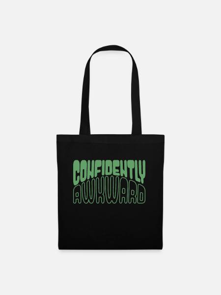 Confidently awkward in green - Stoffbeutel - Schwarz