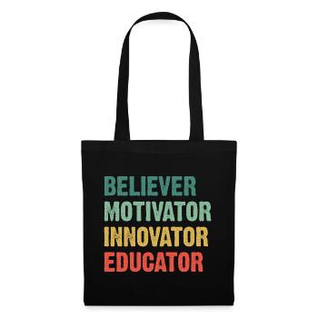 Croyant, Motivateur, Innovateur, Éducateur - Sac en tissu - noir - Devant