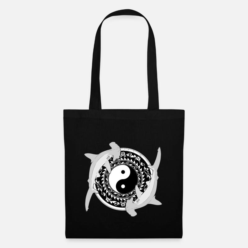 Yin Yang Hammerhaie - Stoffbeutel - Schwarz