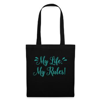 My Life my rules - Sac en tissu - noir - Devant