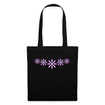 Beaucoup de fleurs colorées belle conception de motif décoratif - Sac en tissu - noir - Devant