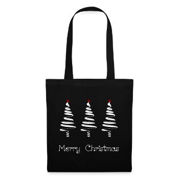 WEIHNACHTEN. FROHE WEIHNACHTEN. FROHE WEIHNACHTEN. NEUJAHRSTAG - Stoffbeutel - Schwarz - Vorne