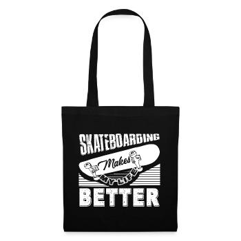 Skateboarding Skateboarding Makes Life Better - Tote Bag - black - Front
