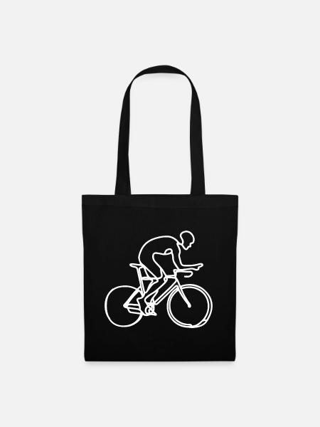 Fahrradfahrer Grafik - Stoffbeutel - Schwarz