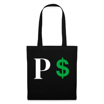 Buchstabe p Dollar - Stoffbeutel - Schwarz - Vorne