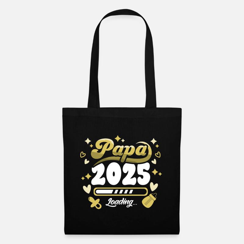 Papa 2025 Kind - Stoffbeutel - Schwarz