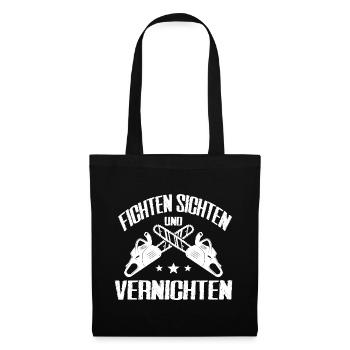 Holzfäller Fichten Sichten Und Vernichten Geschenk - Stoffbeutel - Schwarz - Vorne