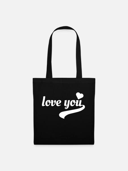 love you Lieblingsmensch - Stoffbeutel - Schwarz