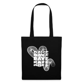 Conception d'affiche de musique abstraite Spiral Rave - Sac en tissu - noir - Devant