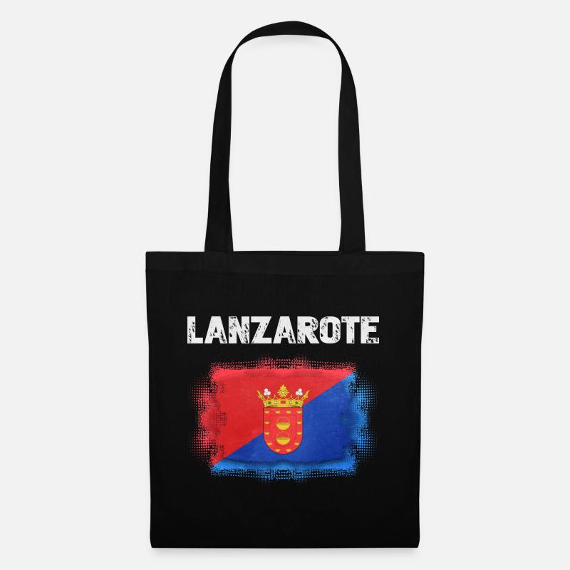 Lanzarote Flagge mit Wappen - Stoffbeutel - Schwarz