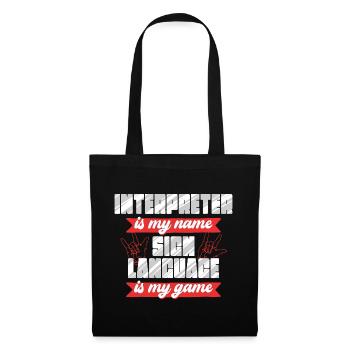 ASL Sign Language Interpreter Sign Language - Tote Bag - black - Front