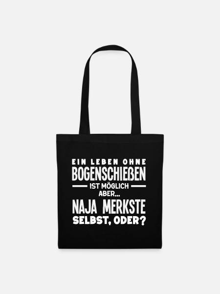 Ich gehe Bogenschießen - Stoffbeutel - Schwarz