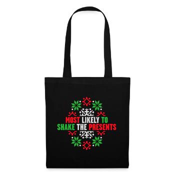 Le plus susceptible de secouer les cadeaux Noël Fun - Sac en tissu - noir - Devant