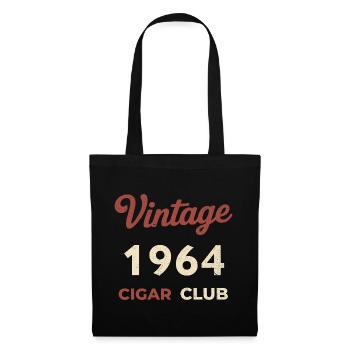 Vintage 1964 Cigar Club Rétro Naissance Année Cadeau - Sac en tissu - noir - Devant