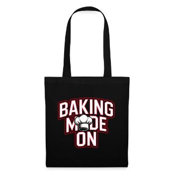 Backen Modus An - Kochhut Design - Stoffbeutel - Schwarz - Vorne