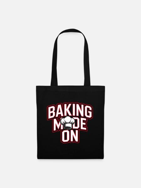 Backen Modus An - Kochhut Design - Stoffbeutel - Schwarz