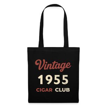Vintage 1955 Cigar Club Rétro Naissance Année Cadeau - Sac en tissu - noir - Devant