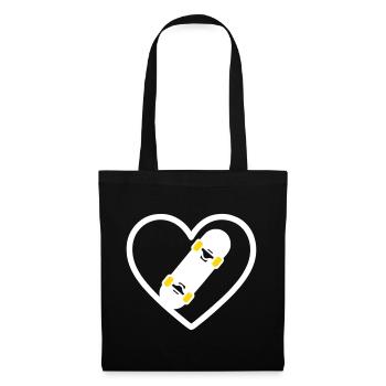 Skateboard Coeur Street Sport Passion - Sac en tissu - noir - Devant