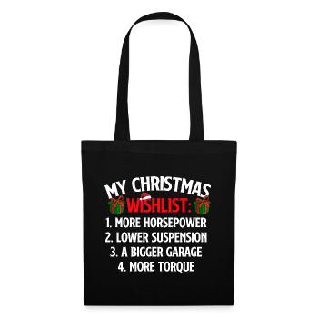 Ma liste de souhaits de Noël Amoureux de voitures Drôle de course de Noël - Sac en tissu - noir - Devant