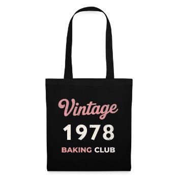 Millésime 1978 – Année de naissance rétro du Baking Club - Sac en tissu - noir - Devant