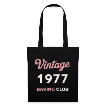 Vintage 1977 – Baking Club Retro Birth Year - Tote Bag - black - Front
