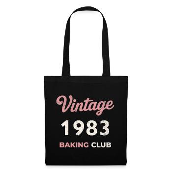 Vintage 1983 – Baking Club Retro Birth Year - Tote Bag - black - Front