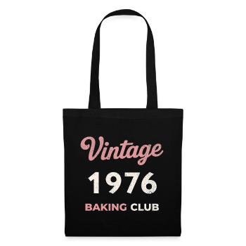 Millésime 1976 – Année de naissance rétro du Baking Club - Sac en tissu - noir - Devant
