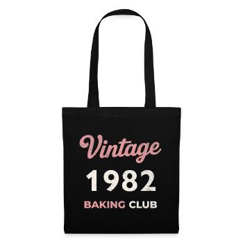 Vintage 1982 – Baking Club Retro Birth Year - Tote Bag - black - Front
