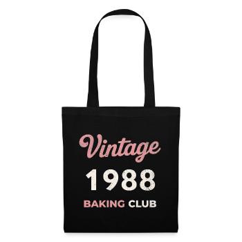 Vintage 1988 – Baking Club Retro Birth Year - Tote Bag - black - Front
