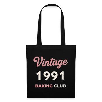 Vintage 1991 – Baking Club Retro Birth Year - Tote Bag - black - Front