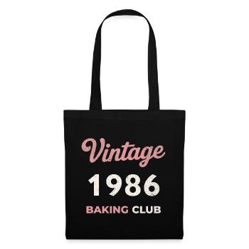 Vintage 1986 – Baking Club Retro Birth Year - Tote Bag - black - Front