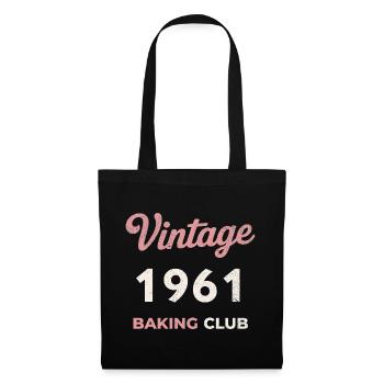 Vintage 1961 – Baking Club Retro Birth Year - Tote Bag - black - Front