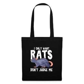 Illustration mignonne d’un rat bleu avec un rongeur de compagnie - Sac en tissu - noir - Devant