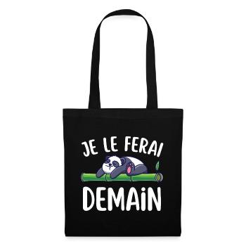 Lustiges T-Shirt "Je Le Do" morgen – lustiger Satz - Stoffbeutel - Schwarz - Vorne