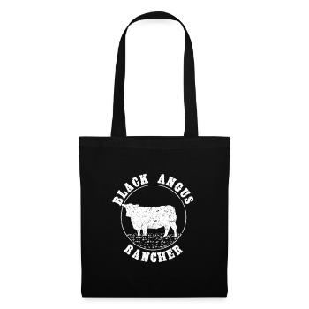 Design de la vache à bétail vieillie Black Angus Rancher - Sac en tissu - noir - Devant