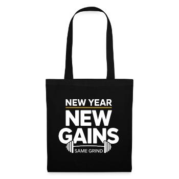 Nouvelle année : nouveaux gains – Même dicton de la salle de sport - Sac en tissu - noir - Devant