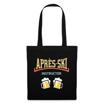Après-Ski Instructor (Bier Apres Ski Konkav / 5C) - Stoffbeutel - Schwarz - Vorne