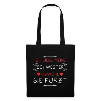I love my sister farting farting farting - Tote Bag - black - Front